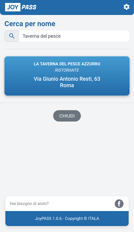 JoyPASS cerca struttura